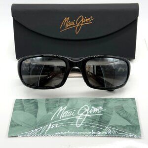 Maui Jim Stingray Sunglasses Unisex MJ 103-02 Gloss Black Grey Lenses 55mm